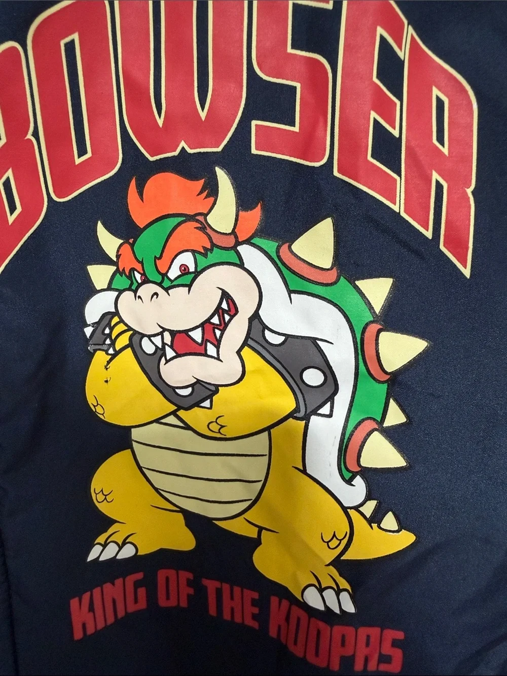 Bowser Navy & Red Kids' Character Puffer Jacket